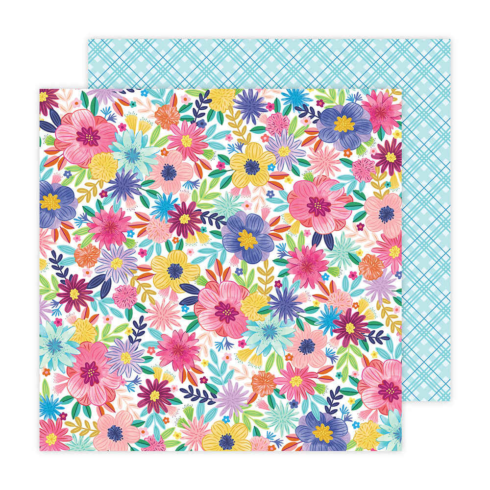Paige Evans BLOOMING WILD 24 Flowers 12"X12" Scrapbook Paper