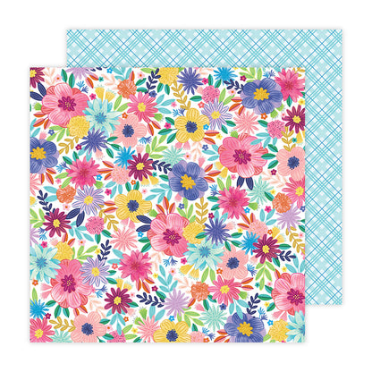 Paige Evans BLOOMING WILD 24 Flowers 12"X12" Scrapbook Paper