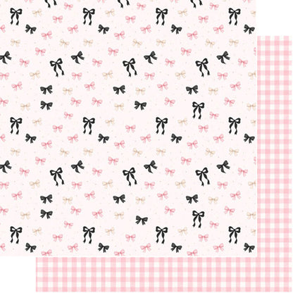 Scrapbook Customs BOWS &amp; GINGHAM 12"X12" Scrapbook Paper