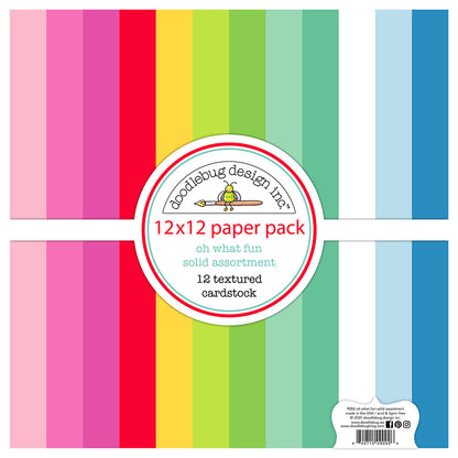 Doodlebug OH WHAT FUN 12”X12” Solid Paper Pack