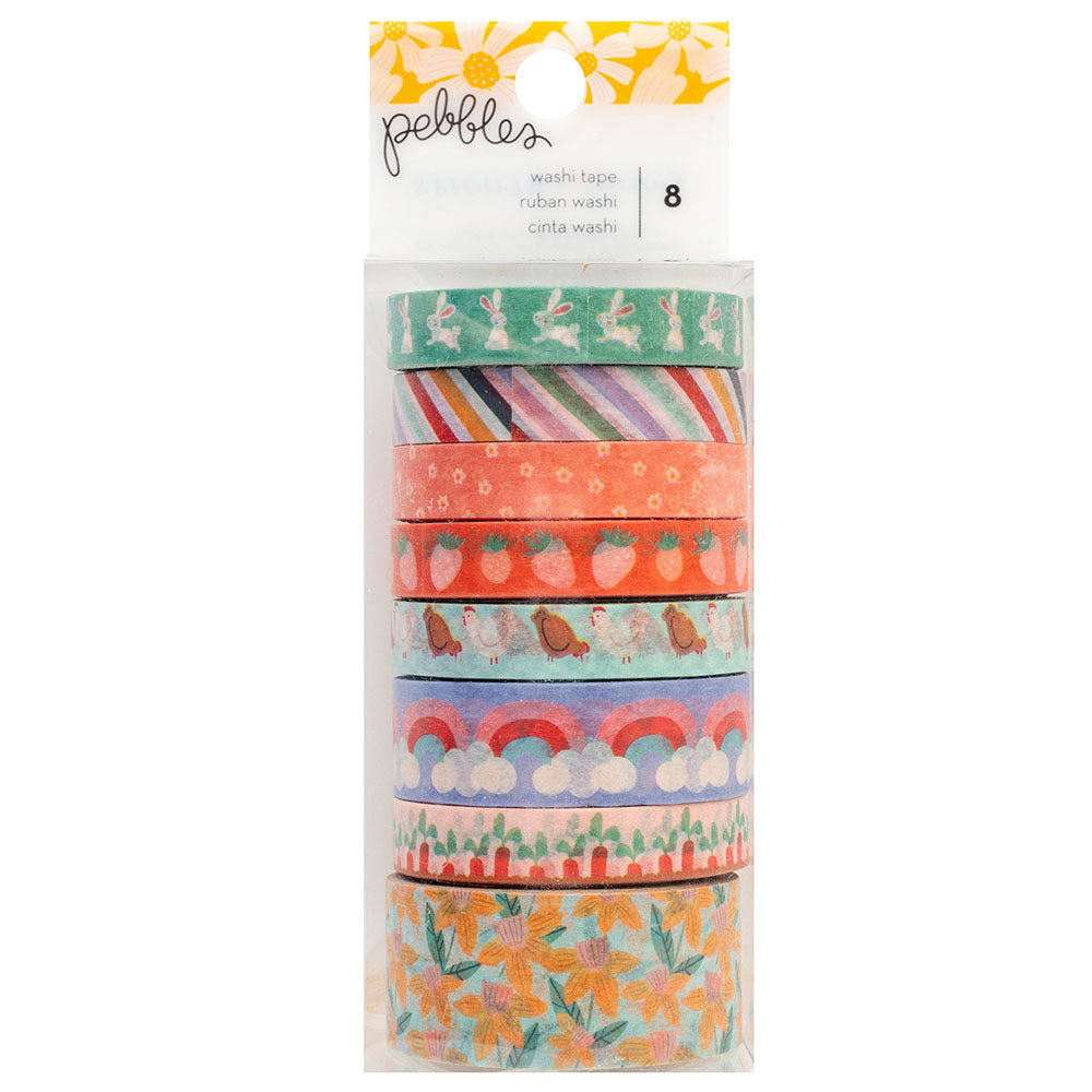Pebbles SUNNY BLOOMS Washi Tape 8 Rolls