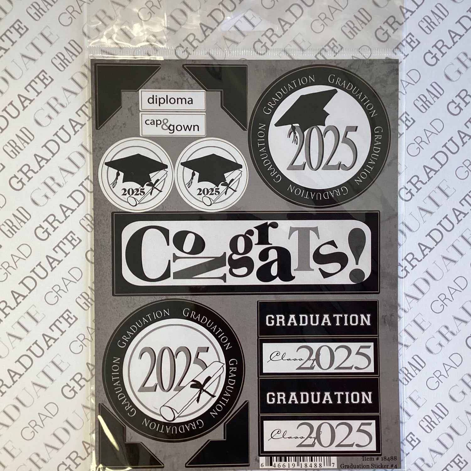 Scrapbook Customs GRADUATION 2025 Stickers 15pc