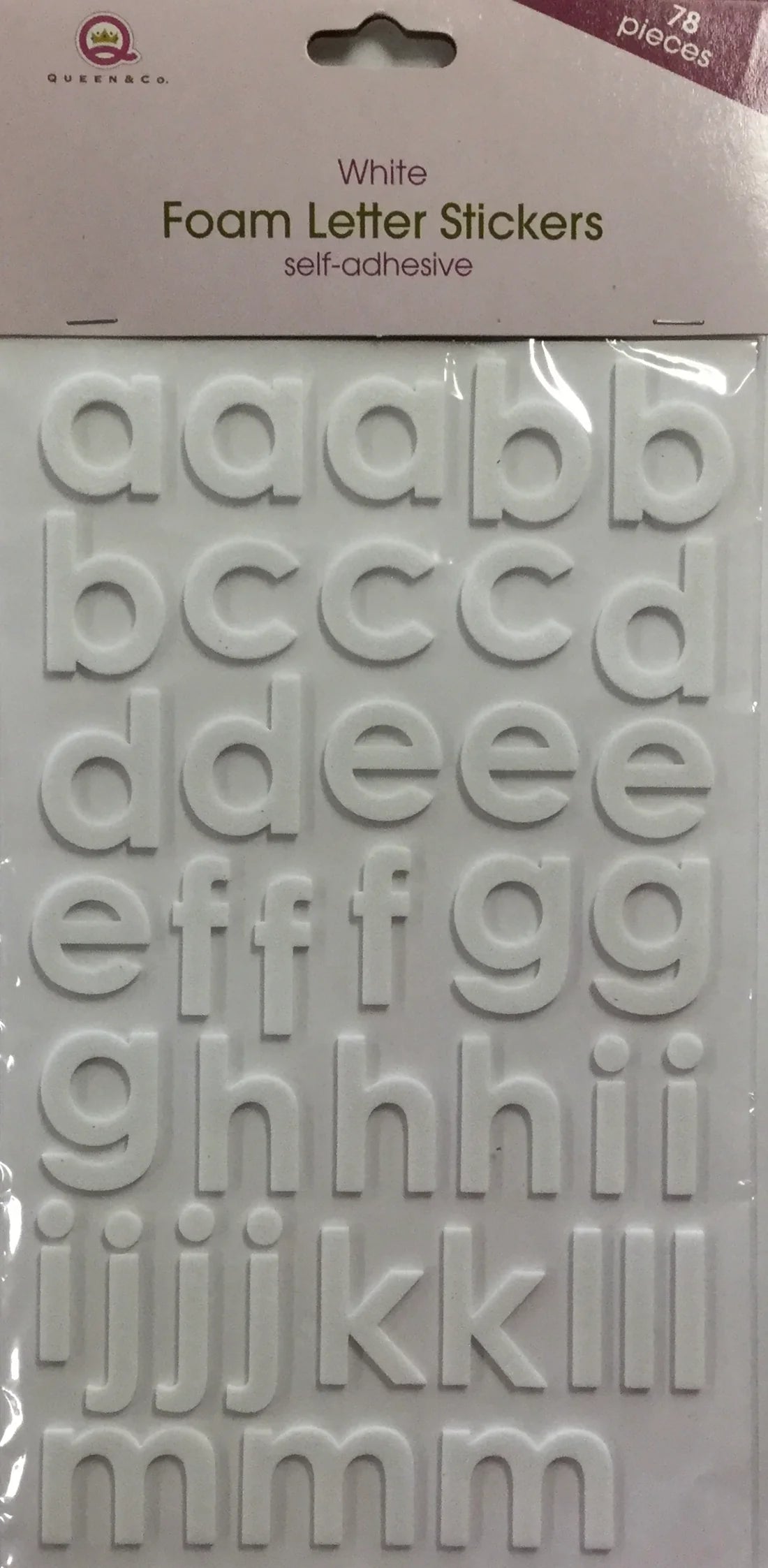 Queen & Co WHITE FOAM LETTER STICKERS 78pc
