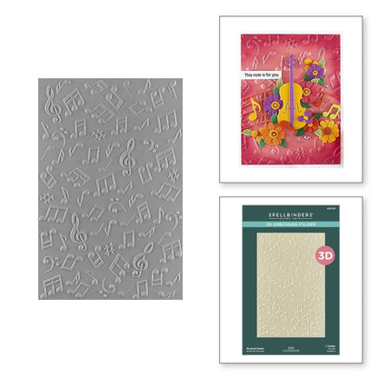 Spellbinders MUSICAL NOTES 3D Embossing Folder 5.5X8.5