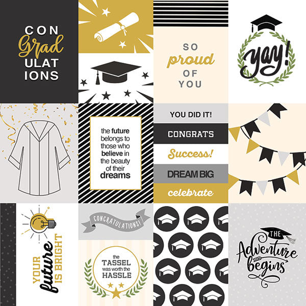 Paper House GRADUATION TAGS 12X12 Scrapbook Sheet