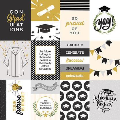 Paper House GRADUATION TAGS 12X12 Scrapbook Sheet