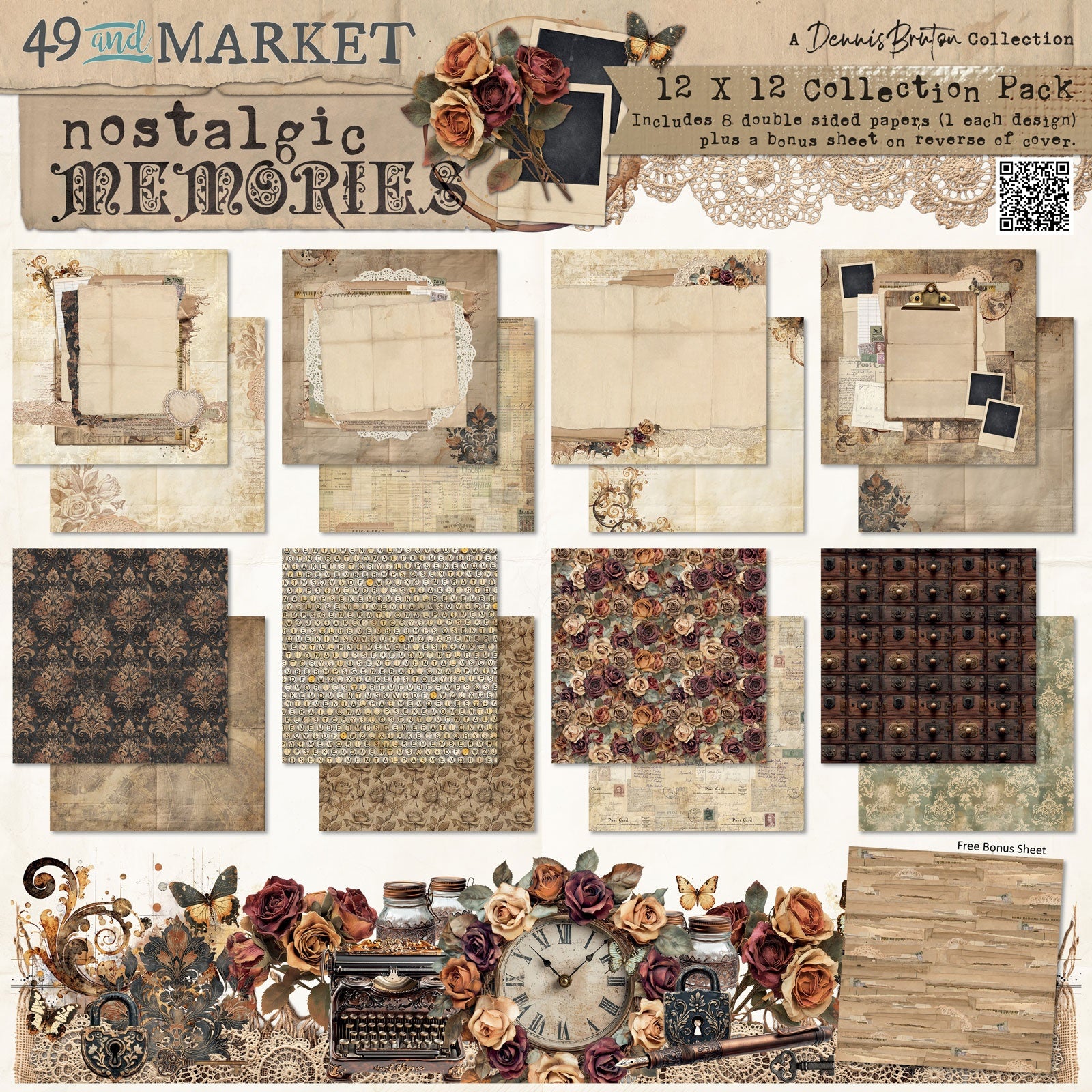 49 and Market NOSTALGIC MEMORIES 12X12 Collection Paper Pack