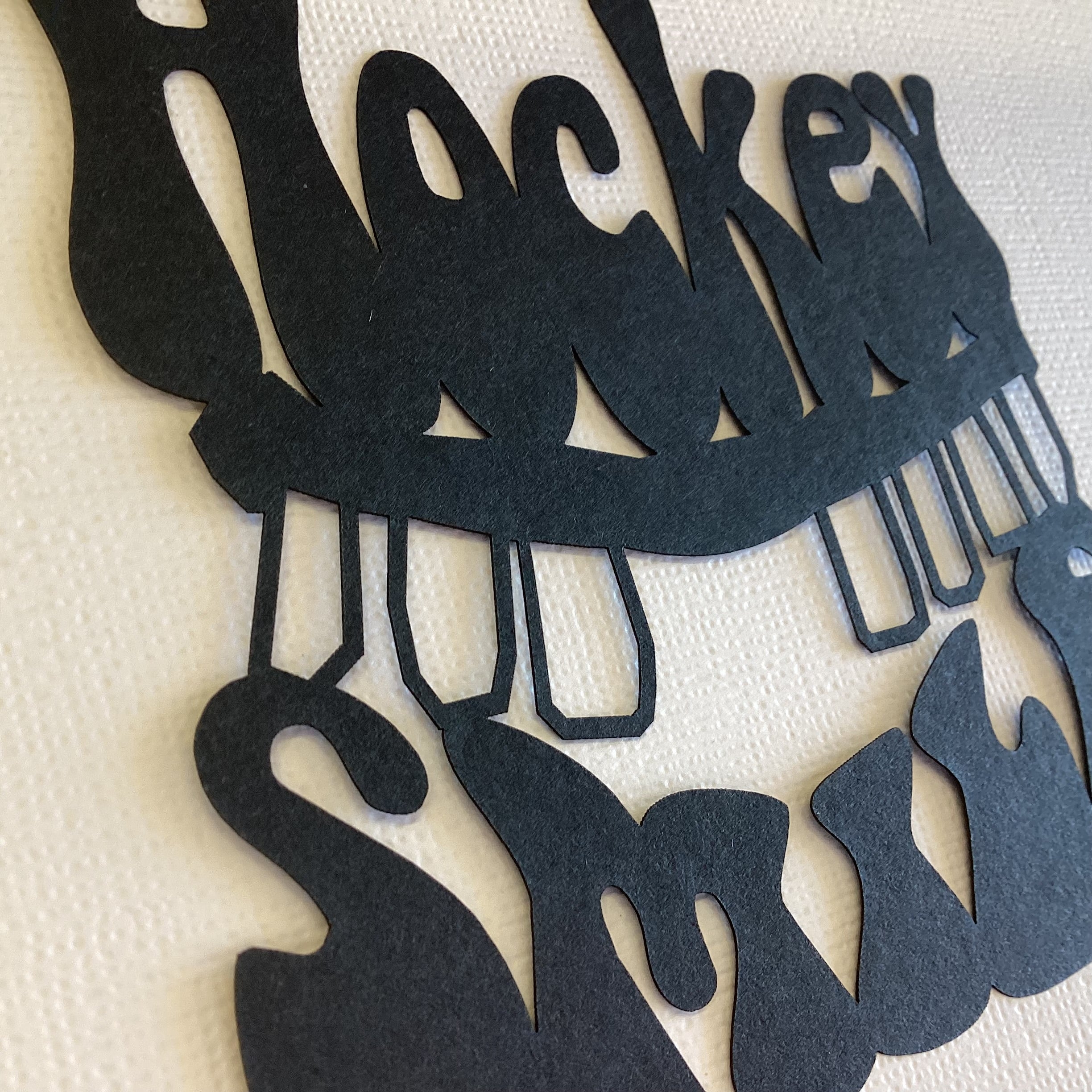 HOCKEY SMILE Title Laser Scrapbook Die Cut