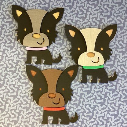 Diecut TERRIER PUPPY Dog 3D Die Cut Embellishment 4”