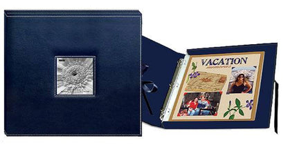 Pioneer Sewn SCRAPBOOK BOX NAVY BLUE 12&quot;X12&quot; Memory Scrapbook Album