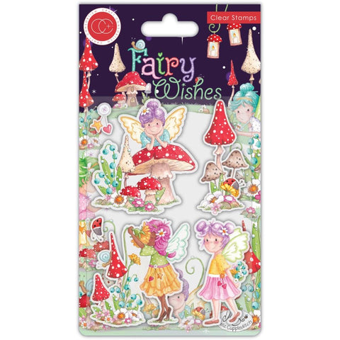 Craft Consortium Fairy Wishes FLOWERS CLEAR Polymer STAMPS 6pc