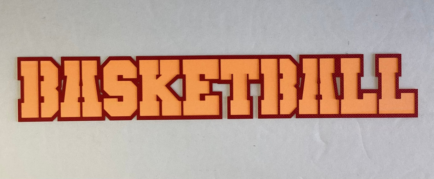 BASKETBALL Title Silhouette Laser Die Cut 2pc Scrapbooksrus