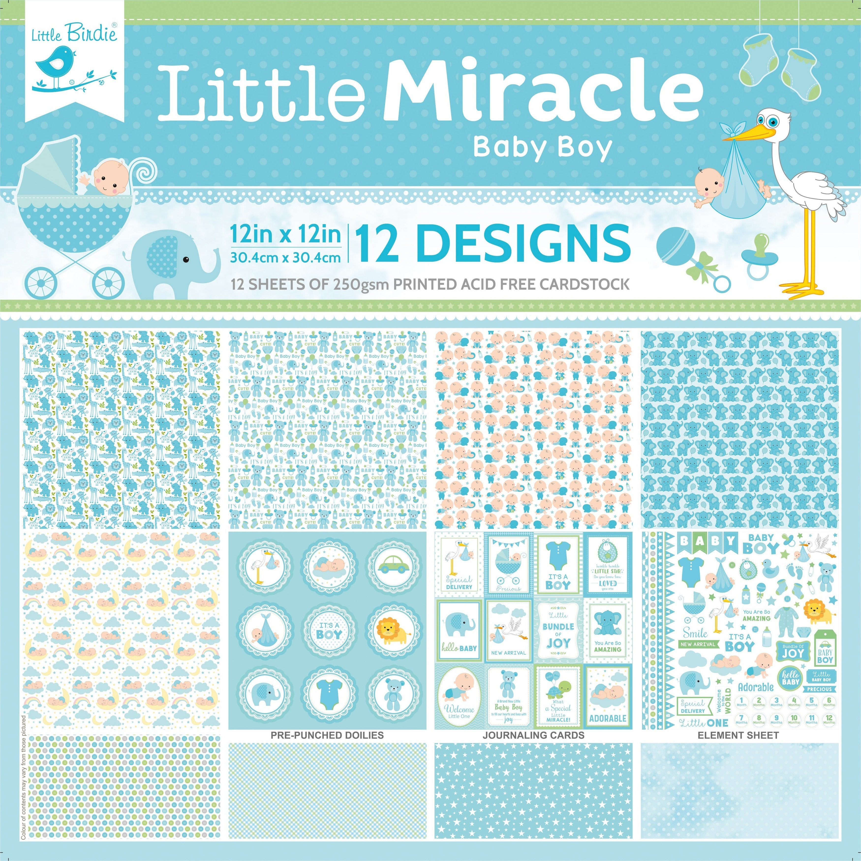 Little Birdie LITTLE MIRACLE 12”X12” Cardstock Pack