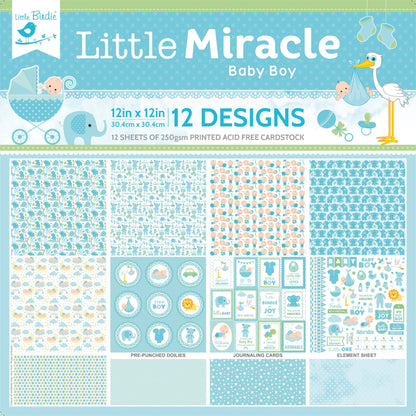Little Birdie LITTLE MIRACLE 12”X12” Cardstock Pack