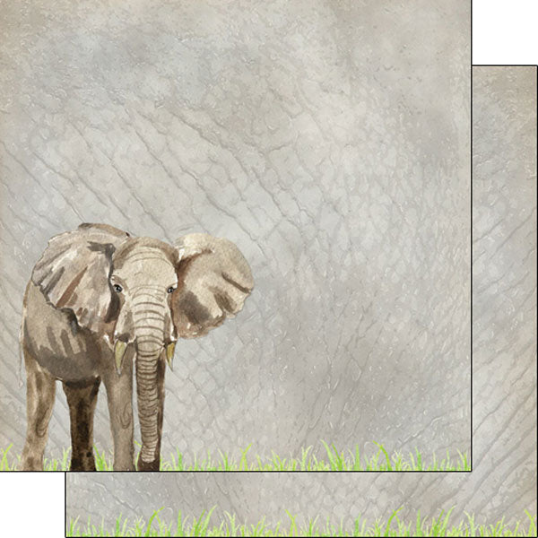 Scrapbook Customs SAFARI ELEPHANT 12"X12" Scrapbook Paper