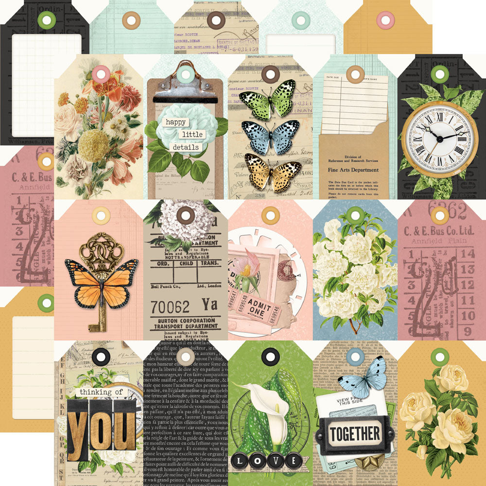 Simple Stories SIMPLE VINTAGE JUNK DRAWER 12"X12" Scrapbook Paper