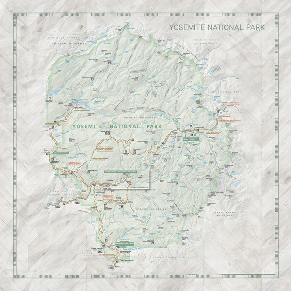 Scrapbook Customs NATIONAL PARK MAP AND WORDS 12&quot;X12&quot; Scrapbook Paper