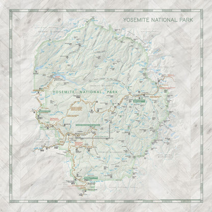 Scrapbook Customs NATIONAL PARK MAP AND WORDS 12&quot;X12&quot; Scrapbook Paper