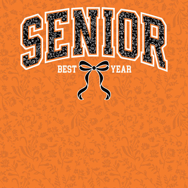Scrapbook Customs Senior Bow ORANGE BLACK 12”X12”Scrapbook Paper