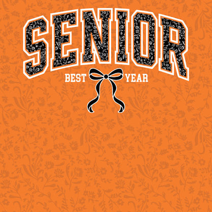 Scrapbook Customs Senior Bow ORANGE BLACK 12”X12”Scrapbook Paper