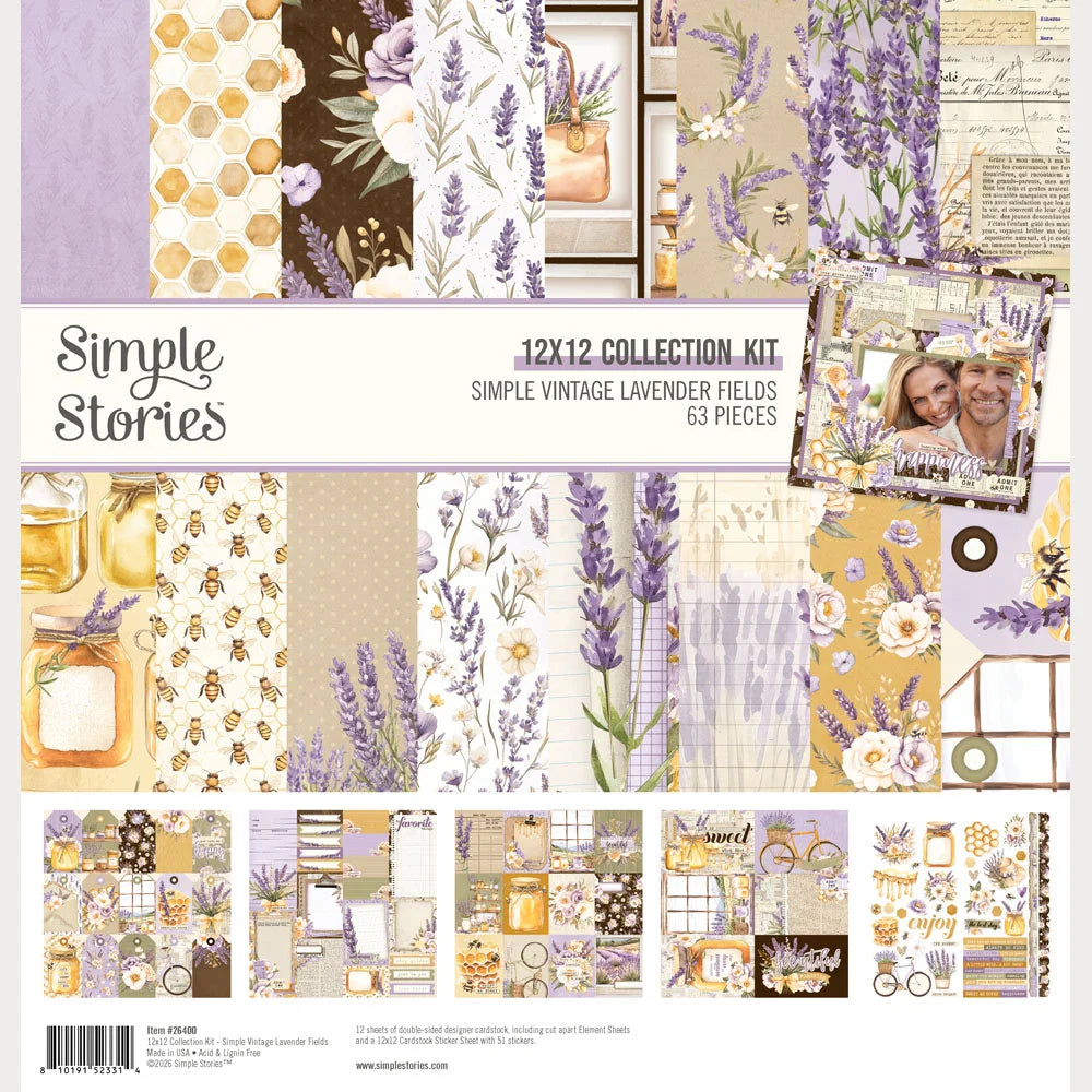 Simple Stories SIMPLE VINTAGE LAVENDER FIELDS 12"X12" Collection Kit