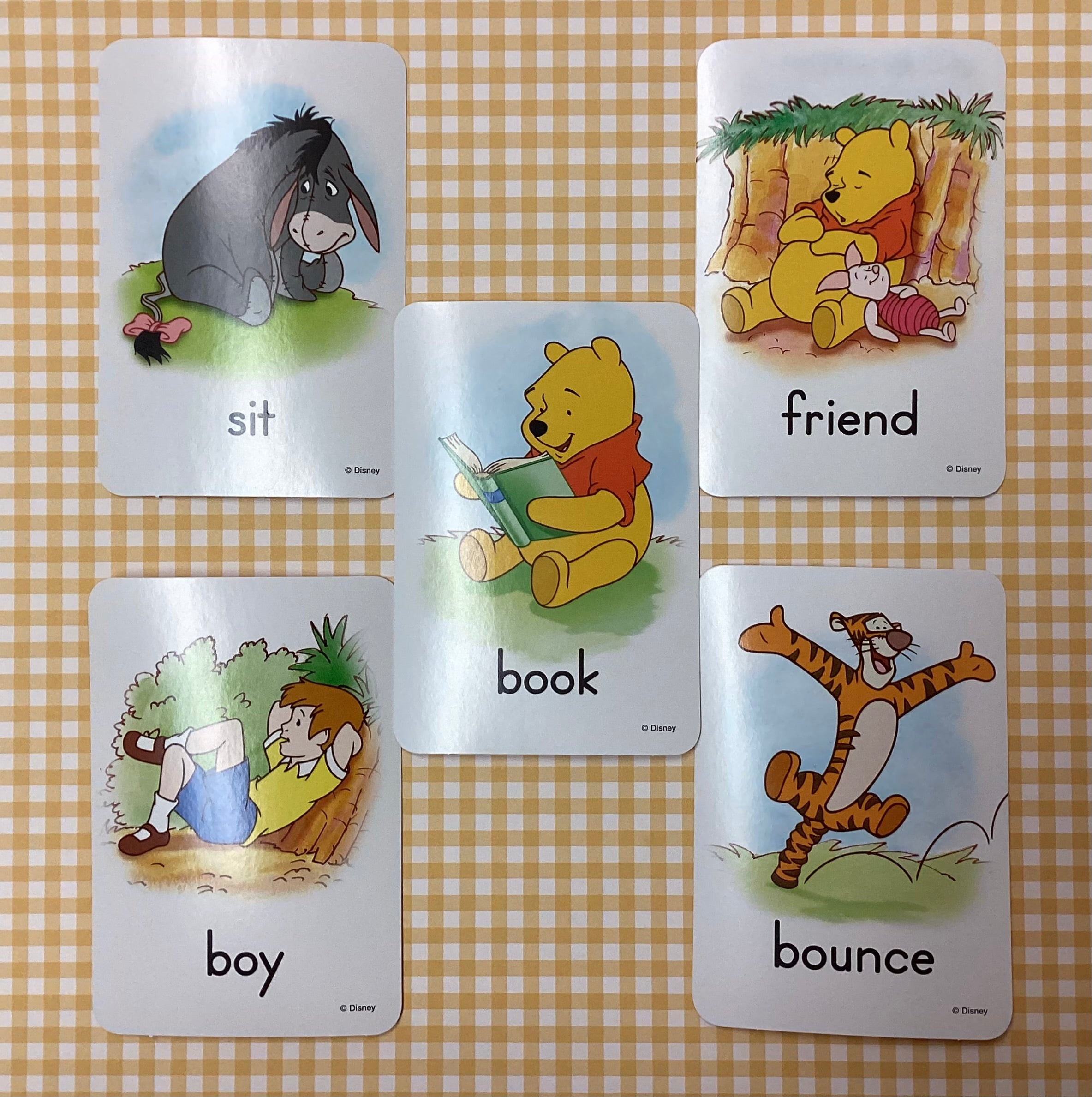 Disney WINNIE THE POOH Word Cards 5pc