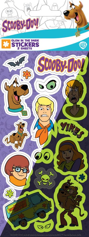 Paper House SCOOBY-DOO! Glow In The Dark Stickers 36pc