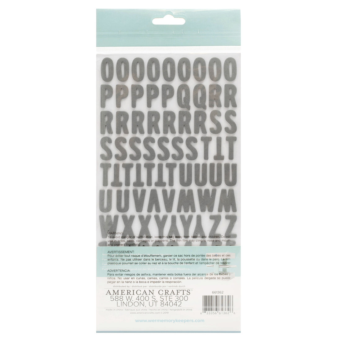 We R Memory Keepers MOLD PRESS LARGE Dimensional Alphabet Stickers