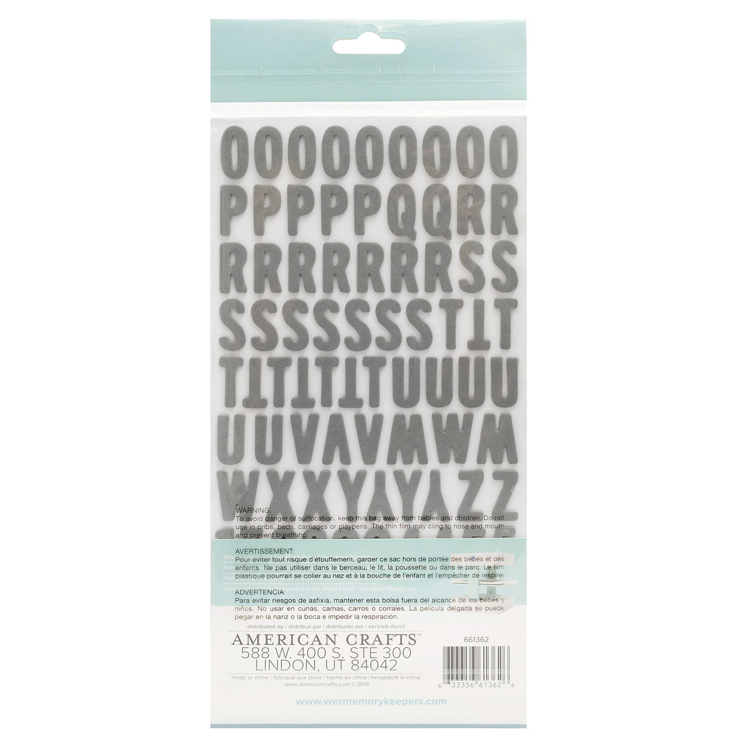 We R Memory Keepers MOLD PRESS LARGE Dimensional Alphabet Stickers