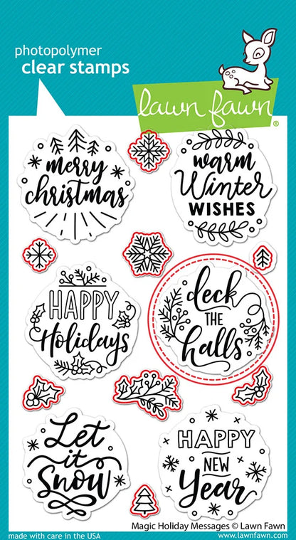 Lawn Fawn MAGIC HOLIDAY MESSAGES Clear Stamp &amp; Die Set