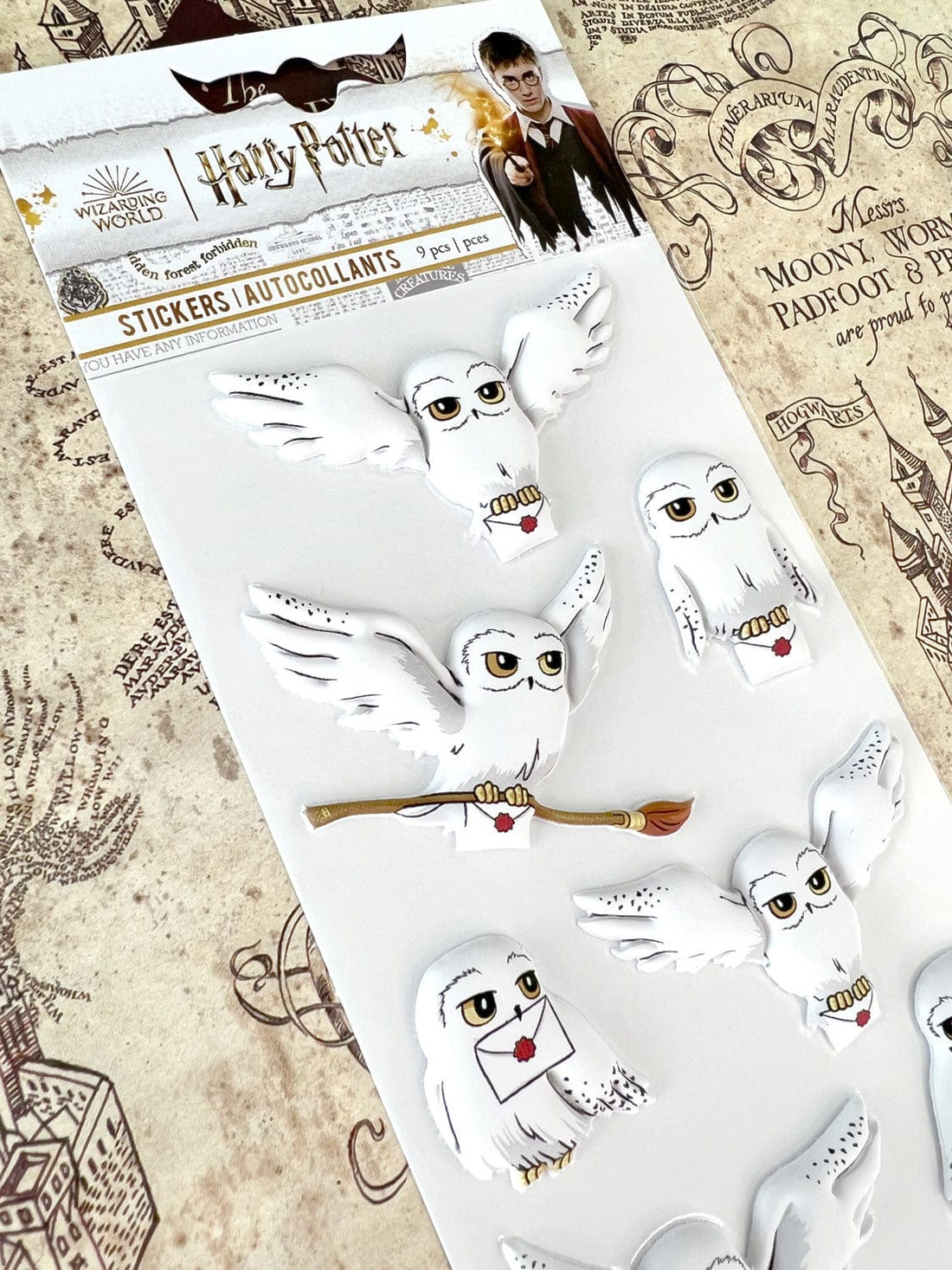 Paper House HARRY POTTER HEDWIG Puffy Stickers 9pc