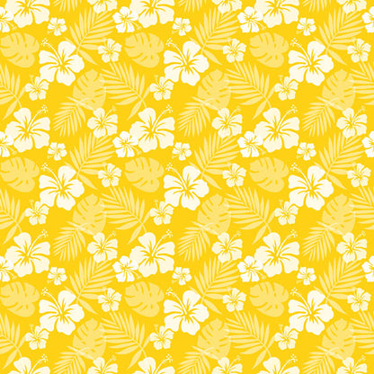 HIBISCUS YELLOW Tropical Floral 12”X12” Paper Scrapbook Customs