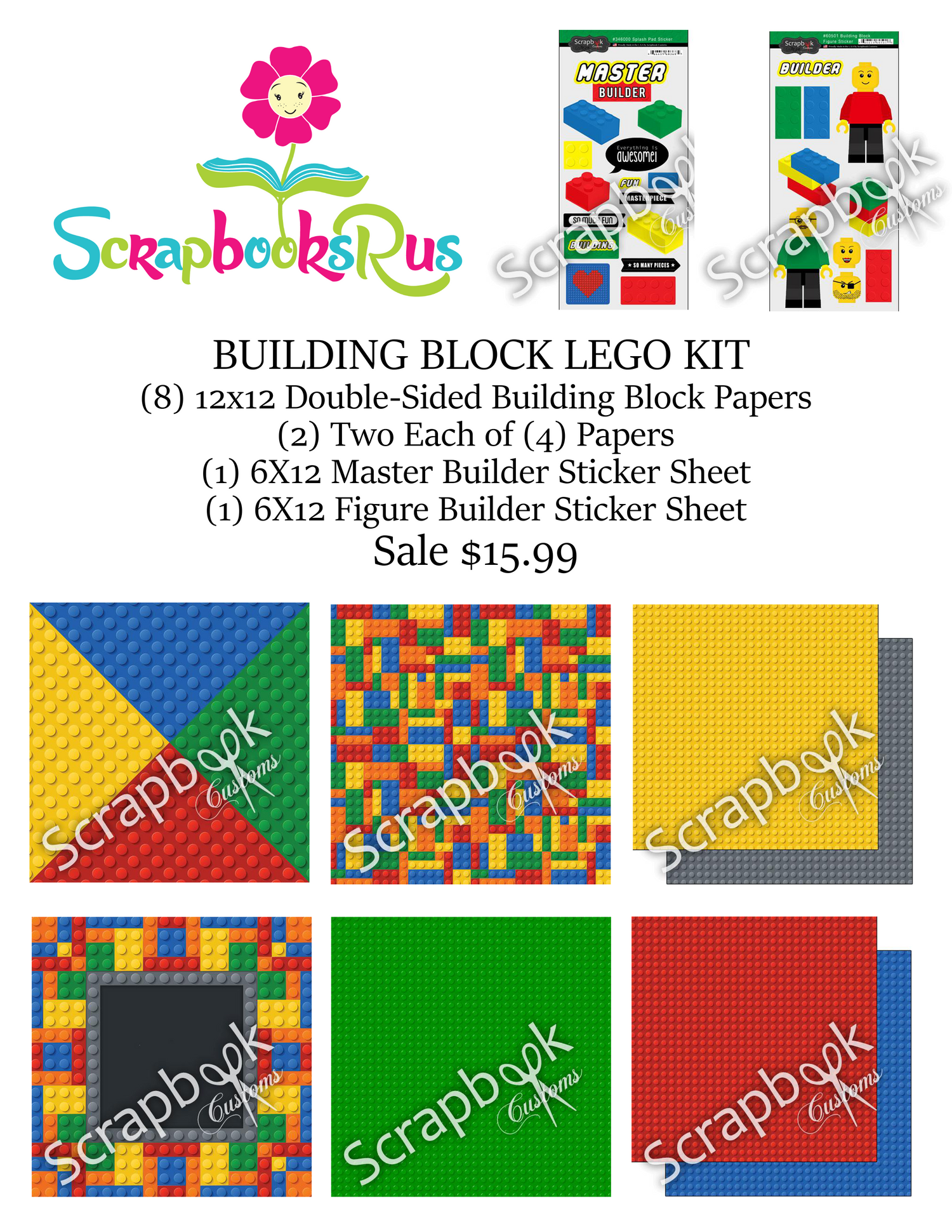 LEGO SCRAPBOOK KIT Building Blocks Lego World Scrapbooksrus