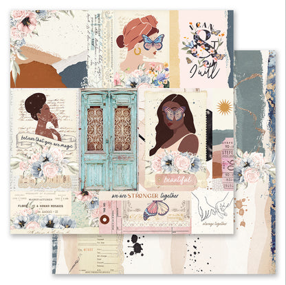 Prima Indigo Collection BELIEVER 12&quot;X12&quot; Scrapbook Paper