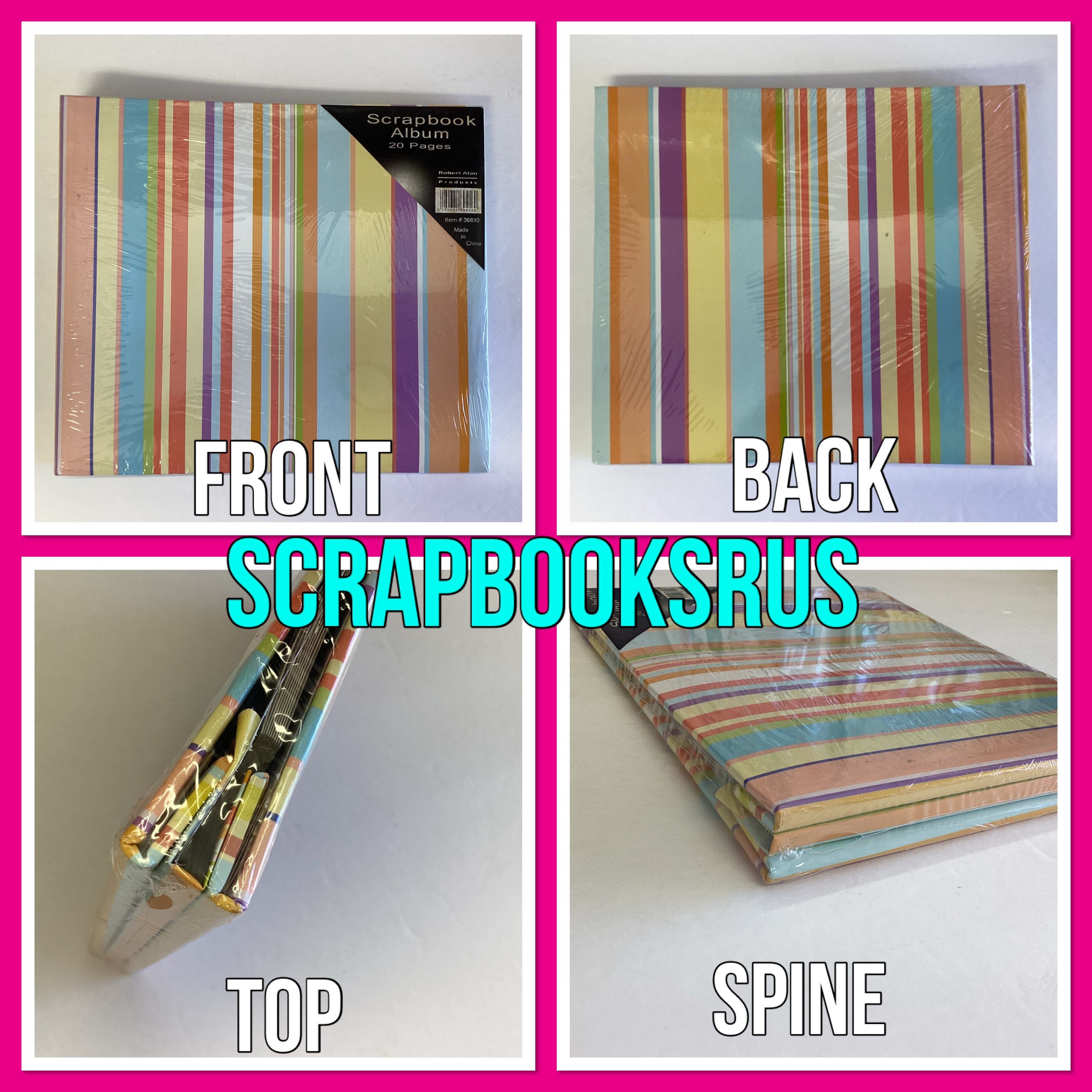 Robert Alan STRIPED 6&quot;X6&quot; Mini Scrapbook Album