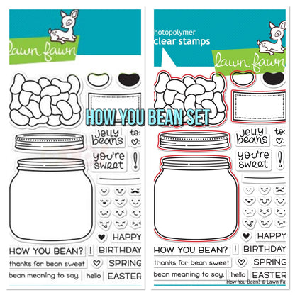 Lawn Fawn HOW YOU BEAN Clear Stamps and Die SET