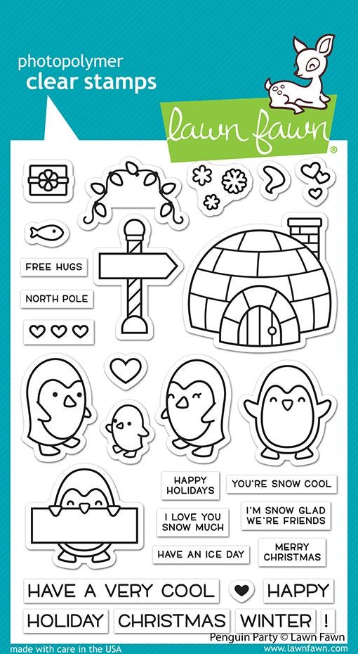 Lawn Fawn PENGUIN PARTY Stamp &amp; Die Set