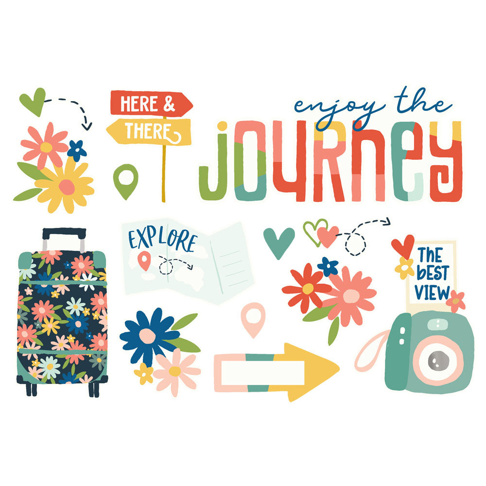 Simple Stories PACK YOUR BAGS Page Pieces 14pc