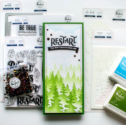 Pinkfresh Studio BLANKET STITCHED SLIMLINE RECTANGLES Essentials Crafting Dies 2pc