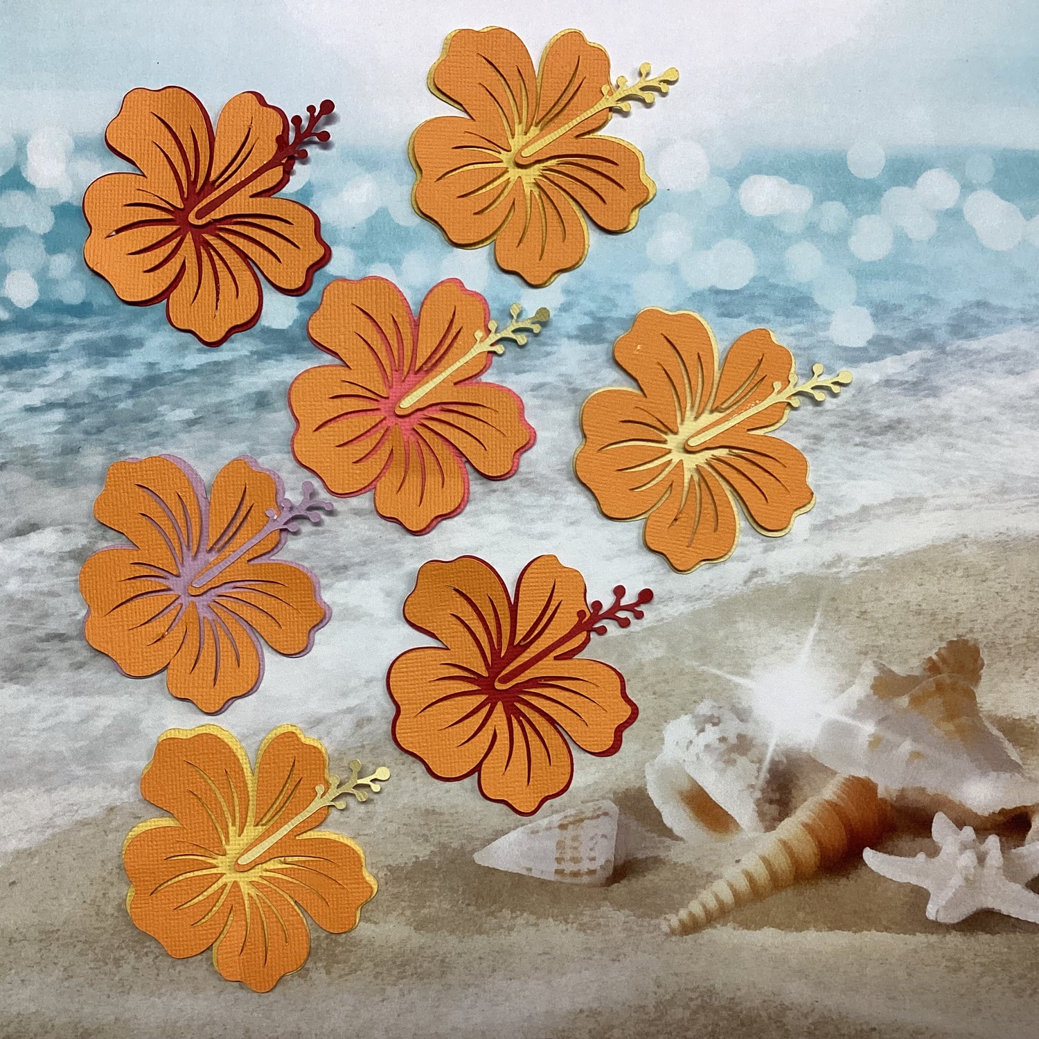 Scrapbooksrus HIBISCUS 16 3D FLOWER DieCut Embellishment