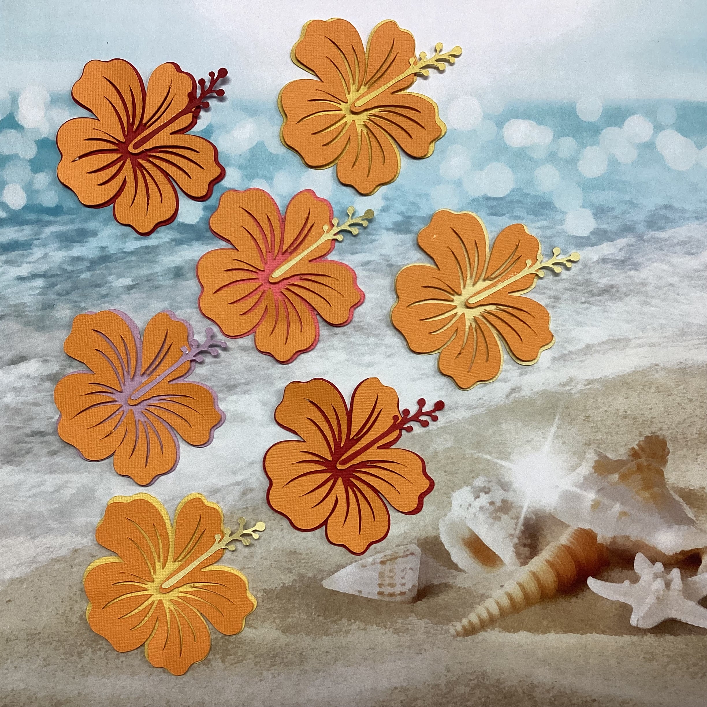 Scrapbooksrus HIBISCUS 16 3D FLOWER DieCut Embellishment