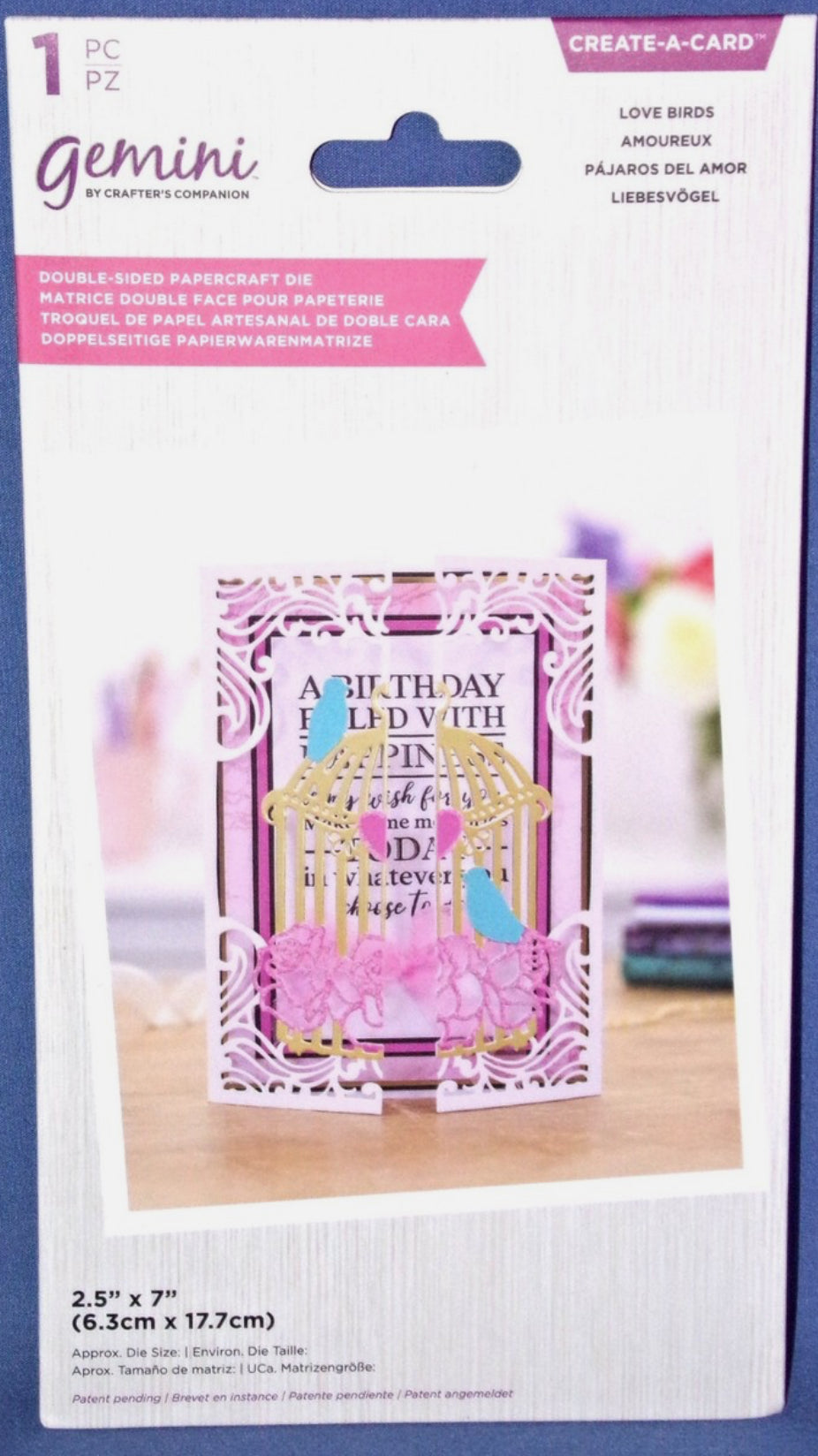 Gemini Create-A-Card LOVE BIRDS Metal Cutting Die 1pc