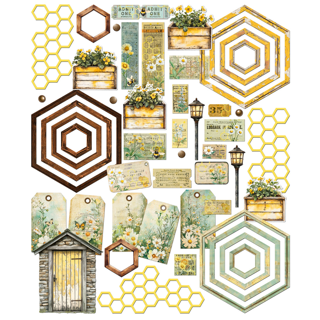 49 and Market BOTANICAL BUZZ Die Cut Elements 50pc