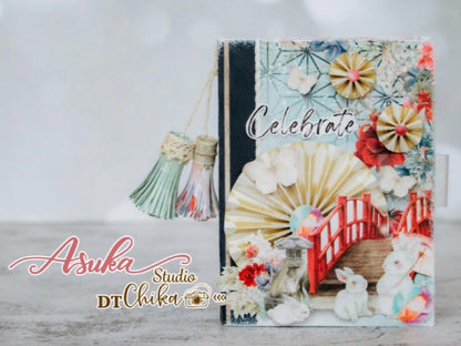 Asuka Studio MOON BUNNY CELEBRATION PEACEFUL 12X12 Scrapbook Paper