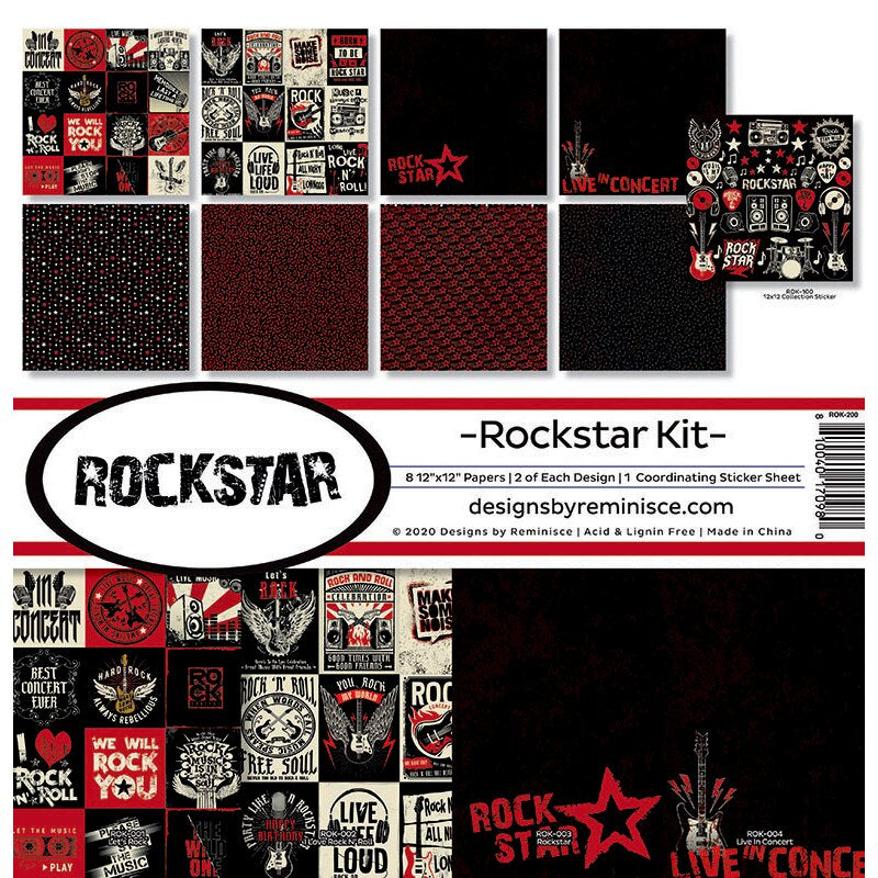 Reminisce ROCKSTAR 12&quot;X12&quot; Scrapbook Kit 9pc