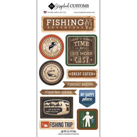 FISHING LIFE IS BETTER Outdoor Fun Stickers 11pc