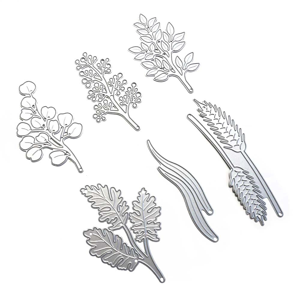 Elizabeth Craft FLORAL GREENERY 3 Metal Dies 6pc