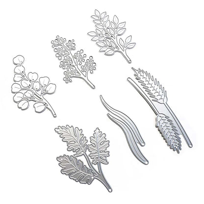 Elizabeth Craft FLORAL GREENERY 3 Metal Dies 6pc
