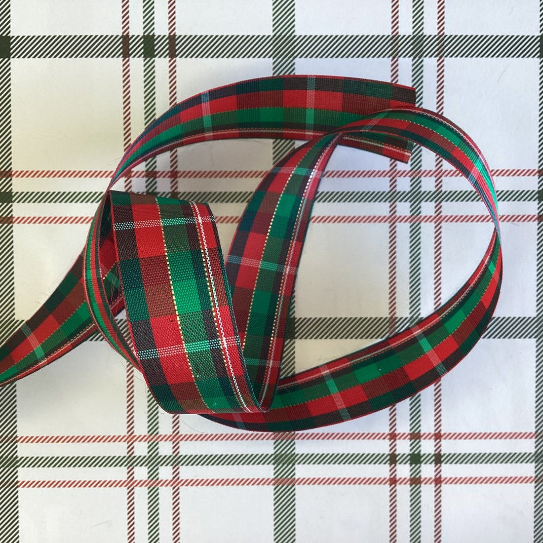 Scrapbooksrus CHRISTMAS PLAID Ribbon Trim 1 yard