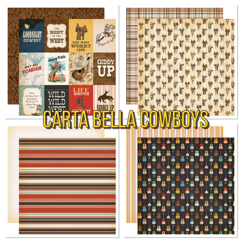Carta Bella COWBOYS 12"X12" Scrapbook Paper